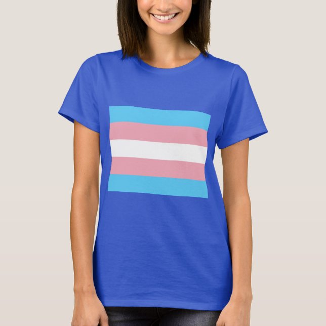 Camiseta Sinalizador do Orgulho Transgênero - Arco-Íris LGB (Frente)