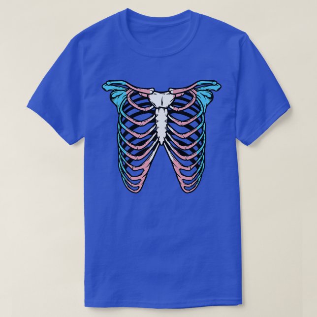 Camiseta Sinalizador do Orgulho Transgêneros Skeleton Ribca (Frente do Design)