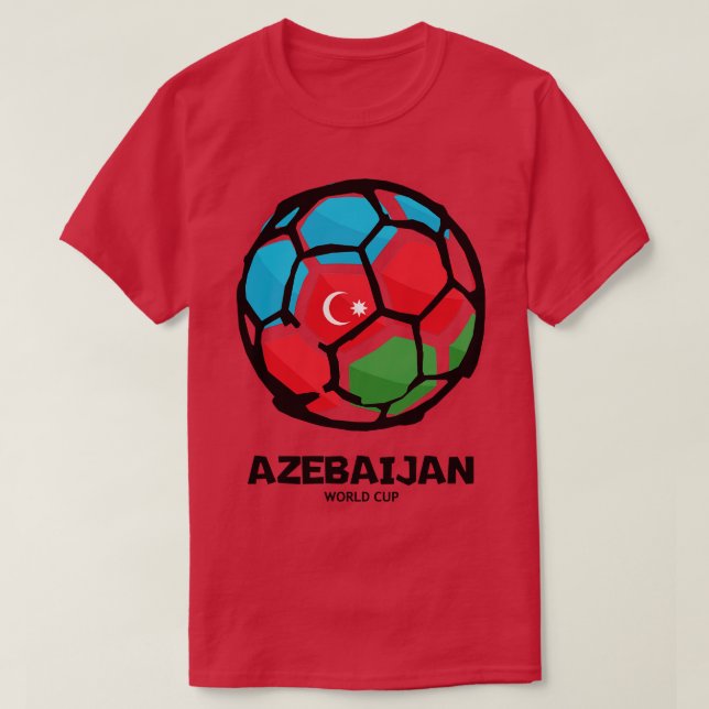 Camiseta Sinalizador do País do Azerbaijão (Frente do Design)