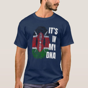 Camiseta Sinalizador do Quênia DNA Impressão Digital Mês