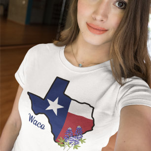 Camiseta Sinalizador do Texas com destino a Bluebonnet do e