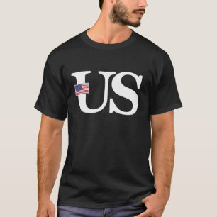 Camiseta Sinalizador dos Estados Unidos e Iniciais por Paí