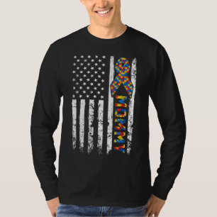 Camiseta Sinalizador dos Estados Unidos Incomodado Autismo
