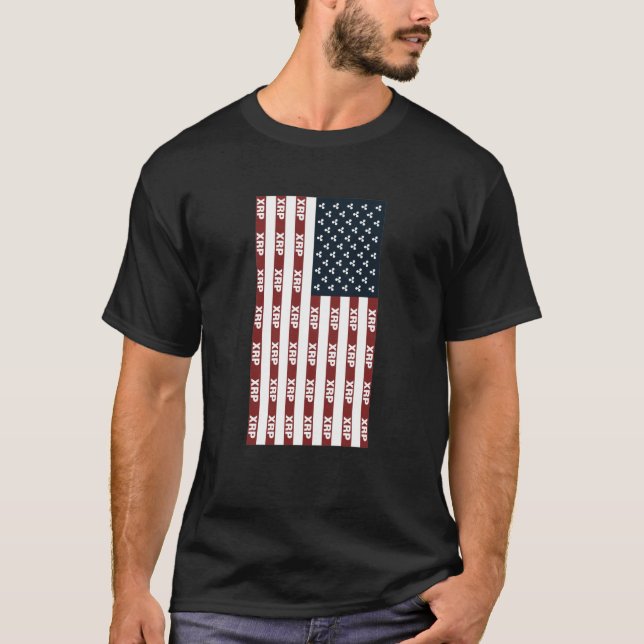 Camiseta Sinalizador Dos Eua Com Criptografia De Cadeia De  (Frente)