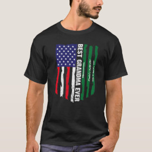 Camiseta Sinalizador dos EUA e Arábia Saudita Melhor Avó Nu