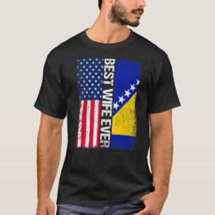 Camiseta Sinalizador Dos Eua E Melhor Esposa E Da Bandeira 