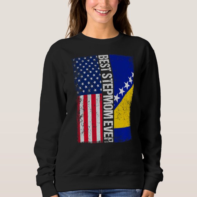 Camiseta Sinalizador Dos Eua E Melhor Stepmo Da Bandeira Da (Frente)