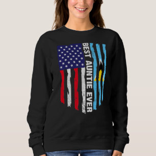 Camiseta Sinalizador dos EUA e Santo Lucia Flag Melhor Tia