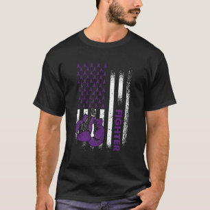 Camiseta Sinalizador Dos Eua Epilepsia Fighter Purple Ribbo