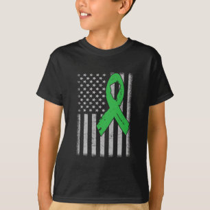 Camiseta Sinalizador Dos Eua Família Verde Fita Raiva Doenç