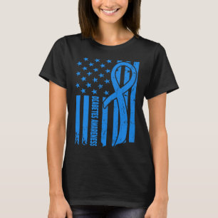 Camiseta Sinalizador Dos Eua Guerreiro Diabético Blue Diabe