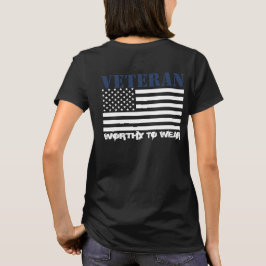 Camiseta Sinalizador dos EUA - MARINHO Veterano AZUL - Dign