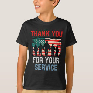 Camiseta Sinalizador Dos Eua Obrigado Pelo Seu Serviço - Me