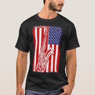 Camiseta Sinalizador dos EUA Saophonista Gift Saophone