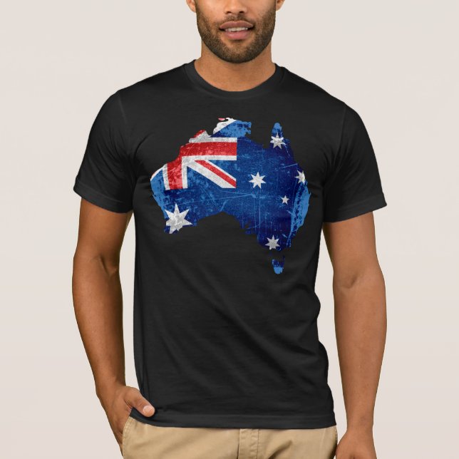 Camiseta Sinalizador e Mapa da Austrália nº 2 (Frente)