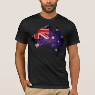 Camiseta Sinalizador e mapas da Austrália