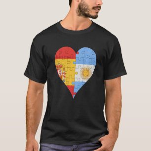 Camiseta Sinalizador espanhol argentino Heart