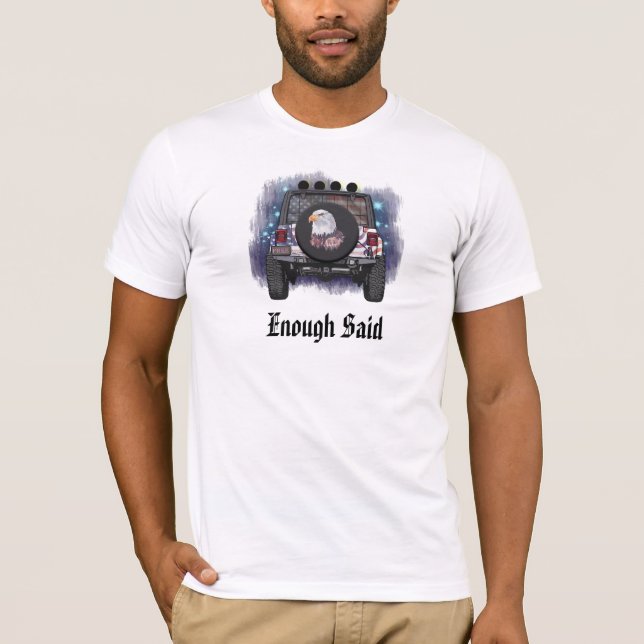Camiseta *~* Sinalizador EUA fora de estrada - Azul branco  (Frente)