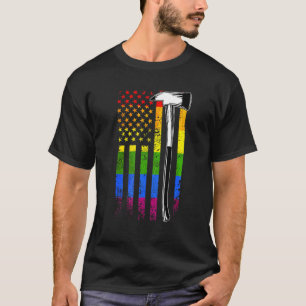 Camiseta Sinalizador Fi do Bombeiro American Flag Lgbt Q Or