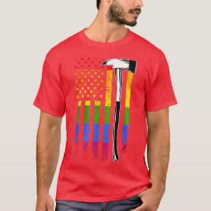 Camiseta Sinalizador Fi do Orgulho gay do Bombeiro American