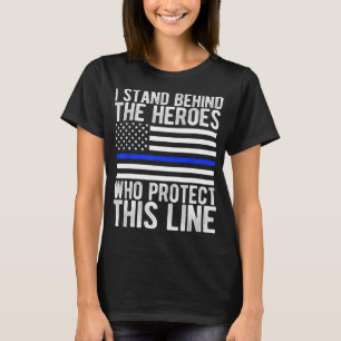 Camiseta Sinalizador fino de linha azul - Polícia de herói