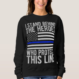 Camiseta Sinalizador fino de linha azul - Polícia de herói