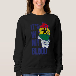 Camiseta Sinalizador ganês de coração veias de sangue histó
