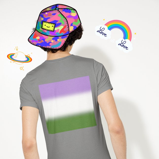 Camiseta Sinalizador Gradient Genderqueer Pride - Sinalizad (Criador carregado)