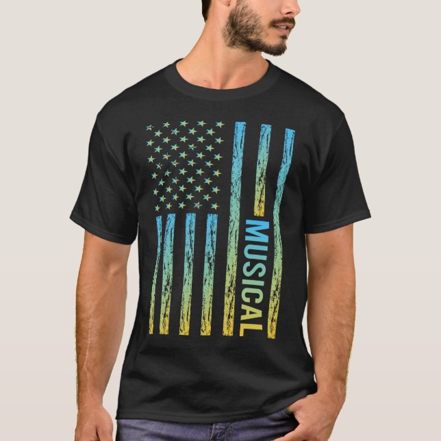 Camiseta Sinalizador Gradiente 01 Música Musical (Frente)