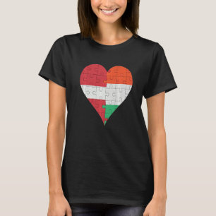 Camiseta Sinalizador húngaro letão Heart