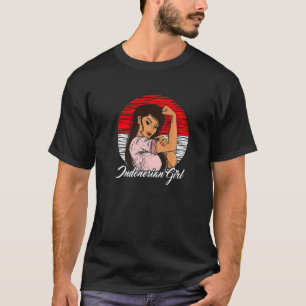Camiseta Sinalizador indonésio Menina indonésia