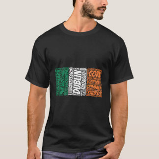 Camiseta Sinalizador Irlanda com Nomes de Cidade Irlandesa 