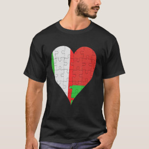 Camiseta Sinalizador Italiano Bielorrusso Heart