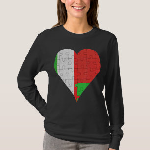 Camiseta Sinalizador Italiano Bielorrusso Heart