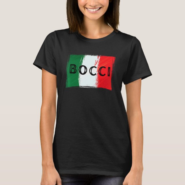 Camiseta Sinalizador italiano BOCCI Bocce BALL grunge (Frente)