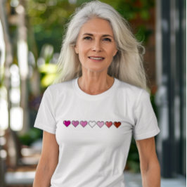 Camiseta Sinalizador Lésbica Pixel Heart