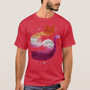 Camiseta Sinalizador LGBT de Hug Gato Lésbica