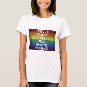 Camiseta Sinalizador LGBT Orgulho Moderno do Arco-Íris