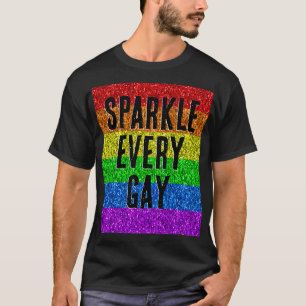 Camiseta Sinalizador LGBT vibrante Sparkle a cada texto de 