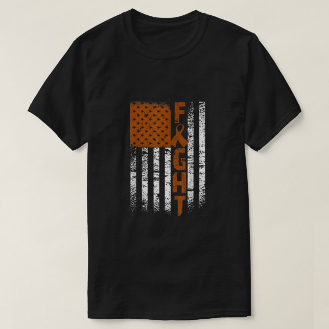 Camiseta Sinalizador Luta Contra O Câncer de rim Laranja Se (Frente do Design)
