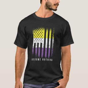 Camiseta Sinalizador Não Binário Assume Nada Genderqueer 