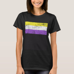 Camiseta Sinalizador Não Binário do Orgulho LGBT Não Binári