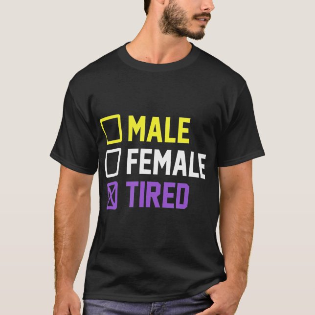 Camiseta Sinalizador Não Binário Engraçado do Orgulho LGBT  (Frente)