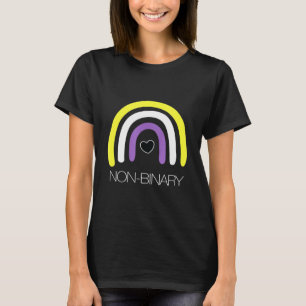 Camiseta Sinalizador Não Binário Rainbow Enby Genderqueer N