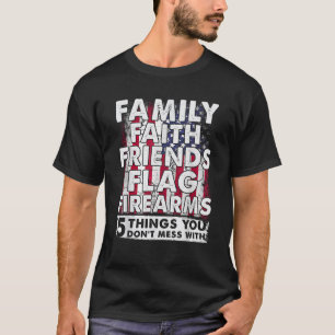 Camiseta Sinalizador Não Mess com 5 Amigos de Fé Familiar