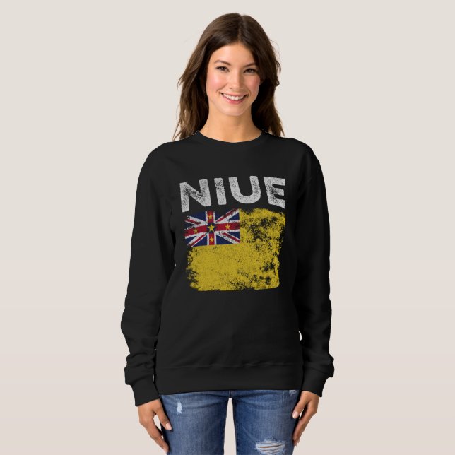 Camiseta Sinalizador Niue - Desapontado - Bandeira Niuean (Frente Completa)