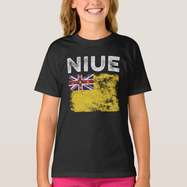 Camiseta Sinalizador Niue - Desapontado - Bandeira Niuean (Frente)