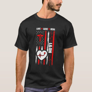 Camiseta Sinalizador Norte-Americano Para Enfermagem Médica