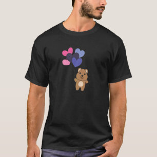Camiseta Sinalizador Omnisexual Orgulho de Corações Balões