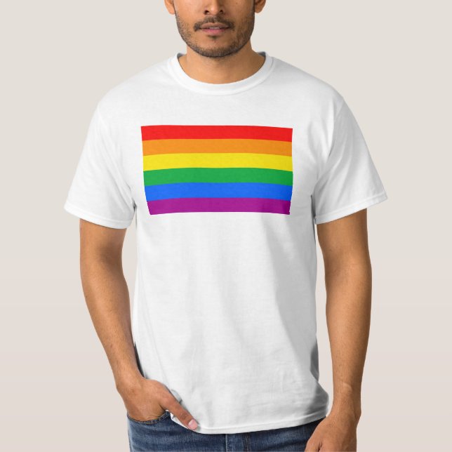 Camiseta Sinalizador Orgulho gay tradicional (Frente)
